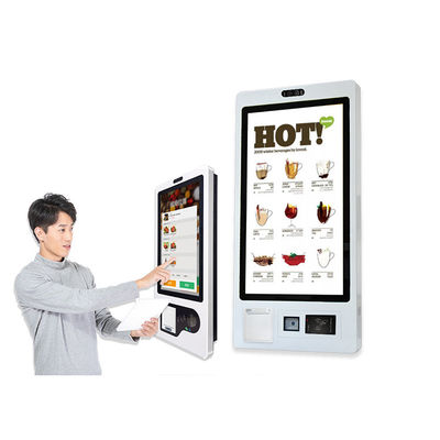 Écran tactile capacitif de commande de restaurant de kiosque de service d'individu au détail avec l'imprimante thermique